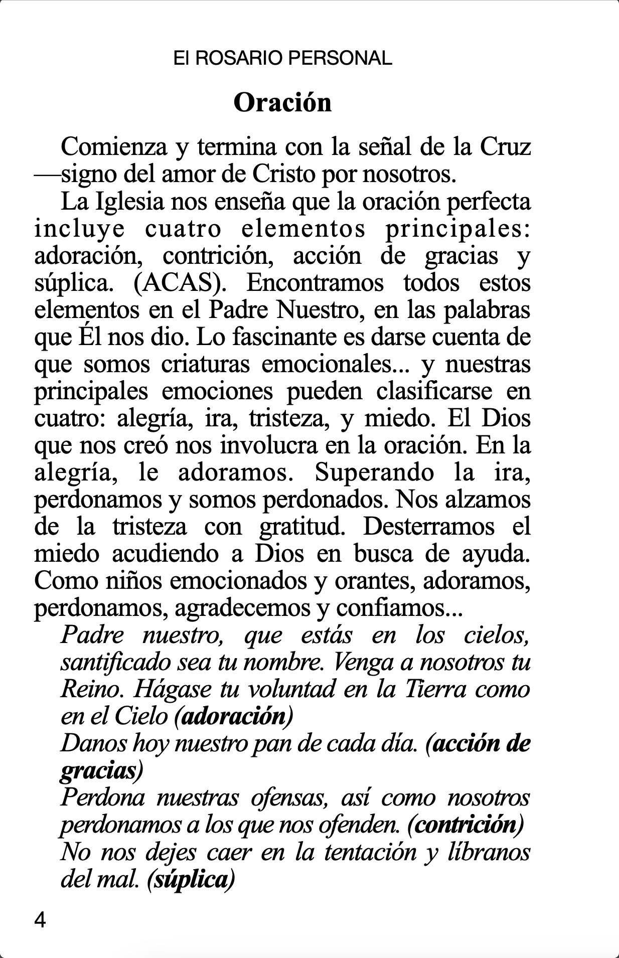 Personal Rosary - Spanish